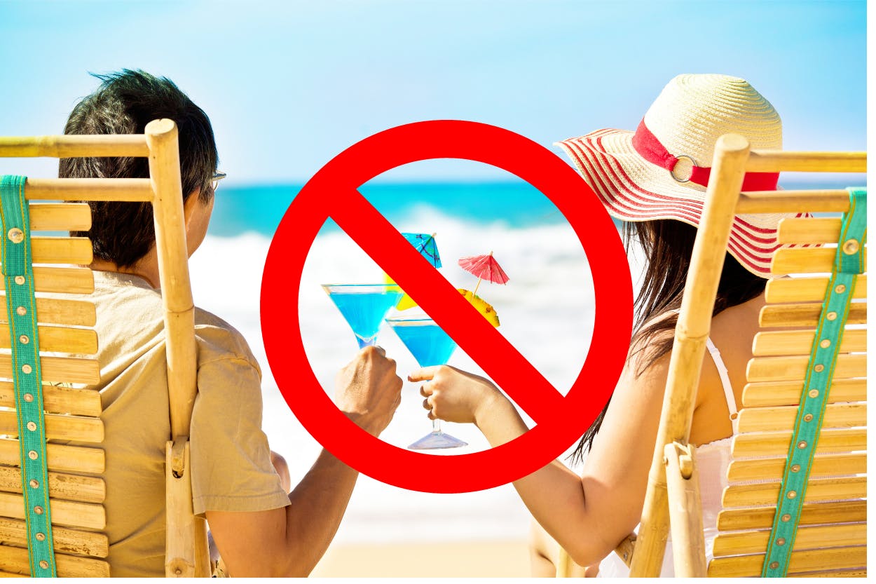 no drinking hawaii beach