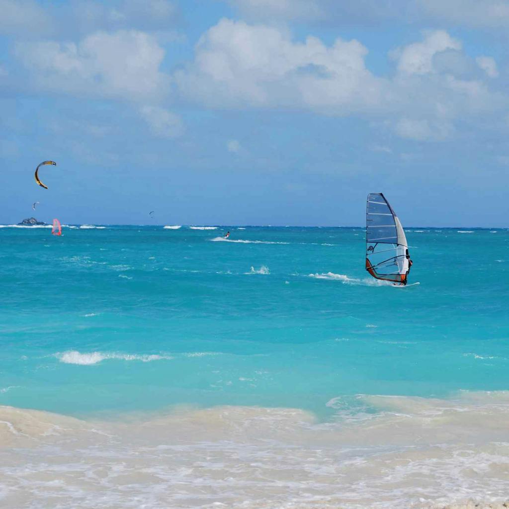 Windsurfing and Kiteboarding at Kailua Beach