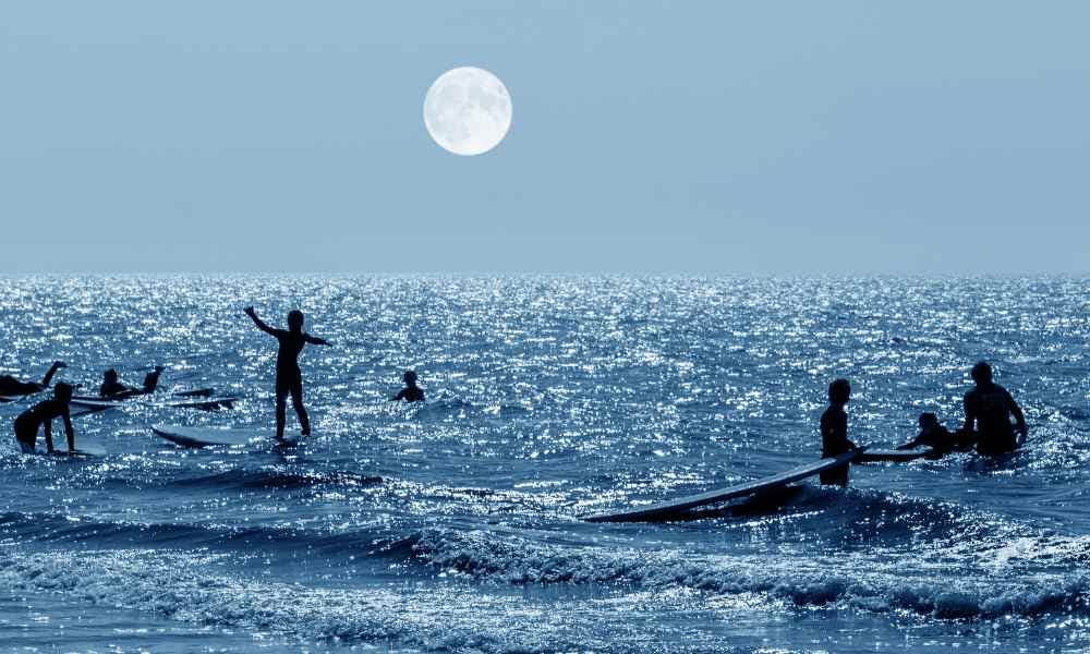 Waikiki Surfing by Moonlight